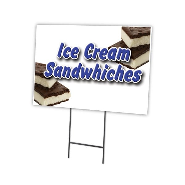 Signmission Ice Cream Sandwiches Yard & Stake outdoor plastic coroplast window, C-1216-DS-Ice Cream Sandwiches C-1216-DS-Ice Cream Sandwiches - main